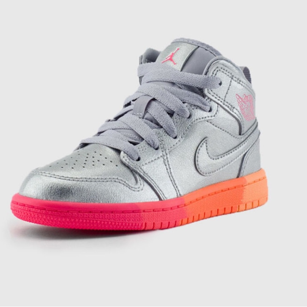 Nike Air Jordan 1 Mid PS 'Metallic Silver Pink Crimson